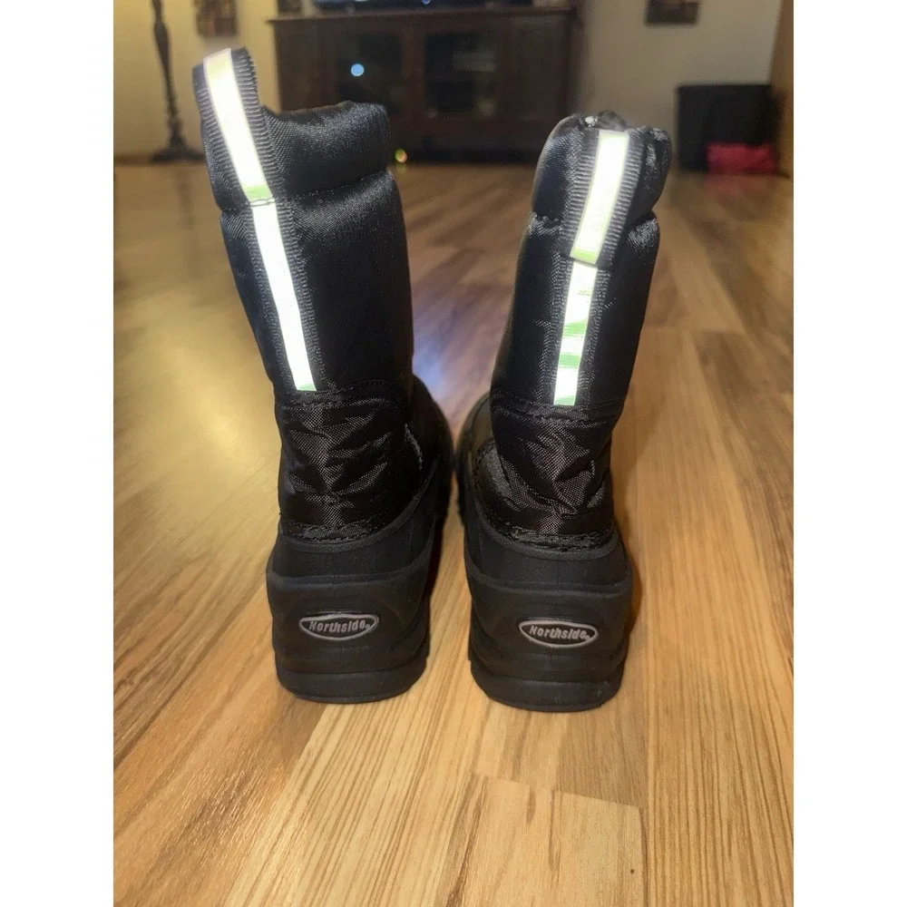 Northside Kid's Icicle Snow Boots Sz 3Y 3 Youth Black Zipper Close Fur Lined‎